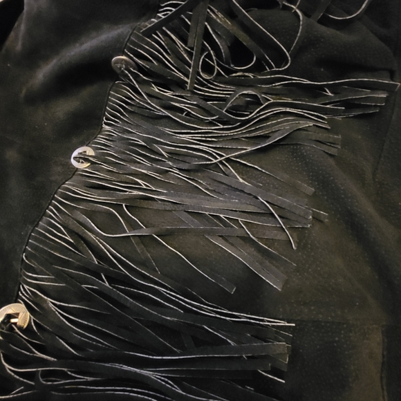 Pelle Milano leather suede fringe jacket - Picture 7 of 7